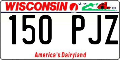 WI license plate 150PJZ