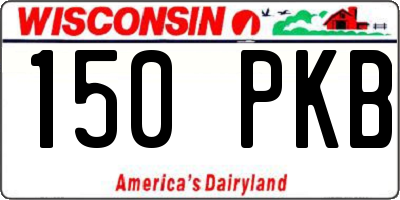 WI license plate 150PKB