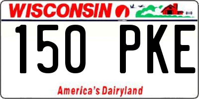 WI license plate 150PKE