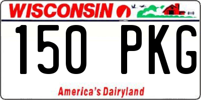 WI license plate 150PKG