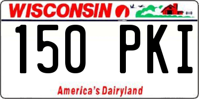 WI license plate 150PKI
