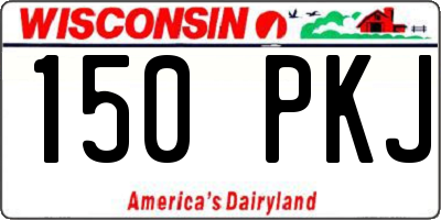 WI license plate 150PKJ