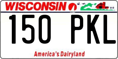 WI license plate 150PKL