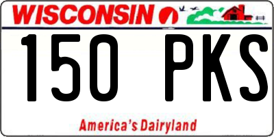 WI license plate 150PKS