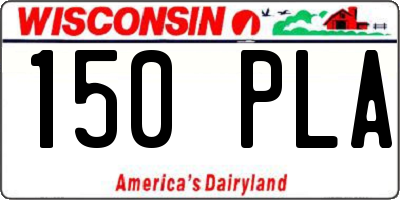 WI license plate 150PLA