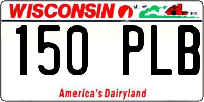 WI license plate 150PLB