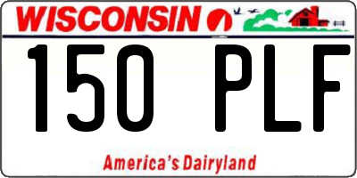 WI license plate 150PLF