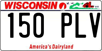 WI license plate 150PLV