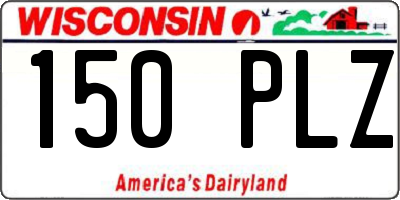 WI license plate 150PLZ