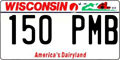 WI license plate 150PMB