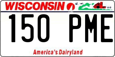 WI license plate 150PME