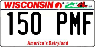 WI license plate 150PMF