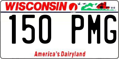 WI license plate 150PMG