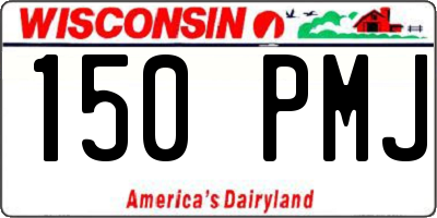 WI license plate 150PMJ