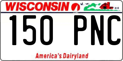 WI license plate 150PNC