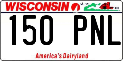 WI license plate 150PNL