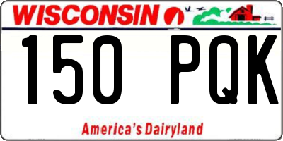 WI license plate 150PQK