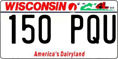 WI license plate 150PQU