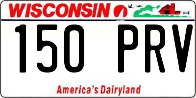 WI license plate 150PRV