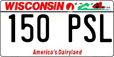 WI license plate 150PSL