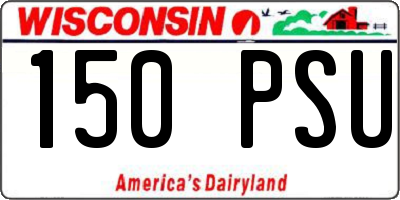 WI license plate 150PSU