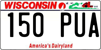 WI license plate 150PUA