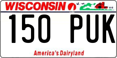 WI license plate 150PUK