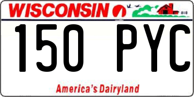 WI license plate 150PYC