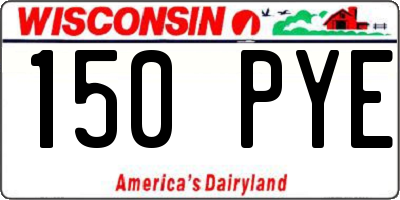 WI license plate 150PYE