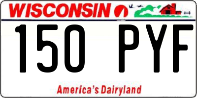 WI license plate 150PYF