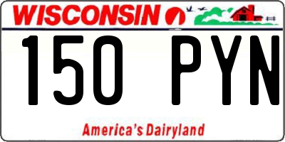 WI license plate 150PYN