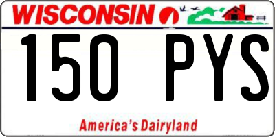 WI license plate 150PYS