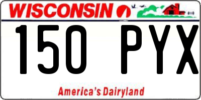 WI license plate 150PYX