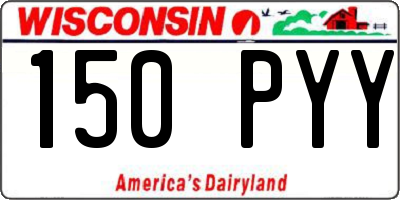 WI license plate 150PYY