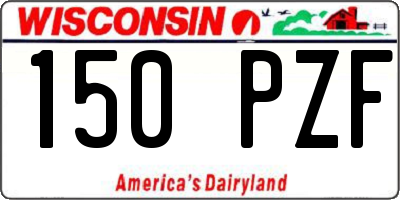 WI license plate 150PZF
