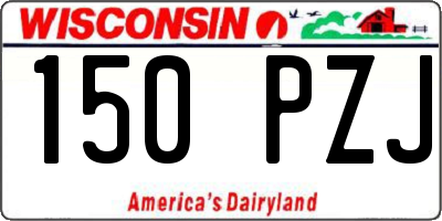 WI license plate 150PZJ