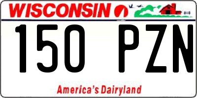 WI license plate 150PZN
