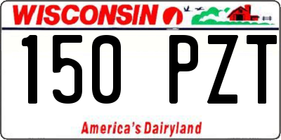 WI license plate 150PZT