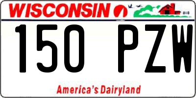 WI license plate 150PZW