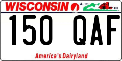 WI license plate 150QAF