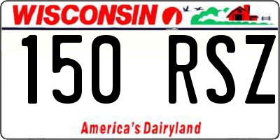 WI license plate 150RSZ