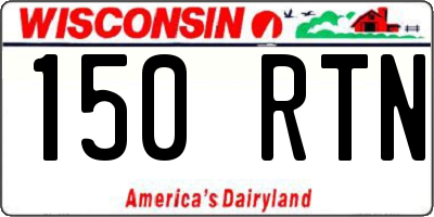 WI license plate 150RTN