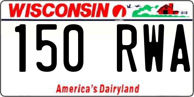 WI license plate 150RWA
