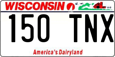 WI license plate 150TNX