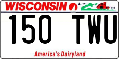 WI license plate 150TWU