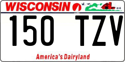 WI license plate 150TZV