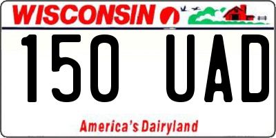 WI license plate 150UAD