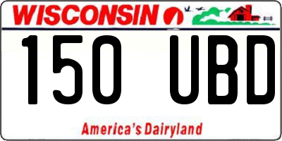 WI license plate 150UBD