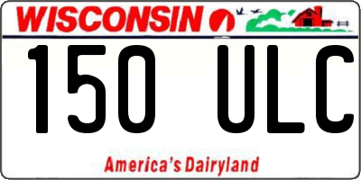 WI license plate 150ULC