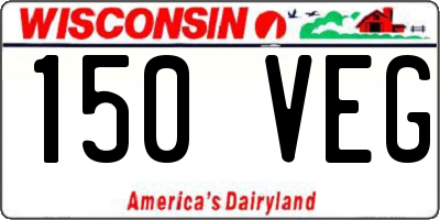 WI license plate 150VEG